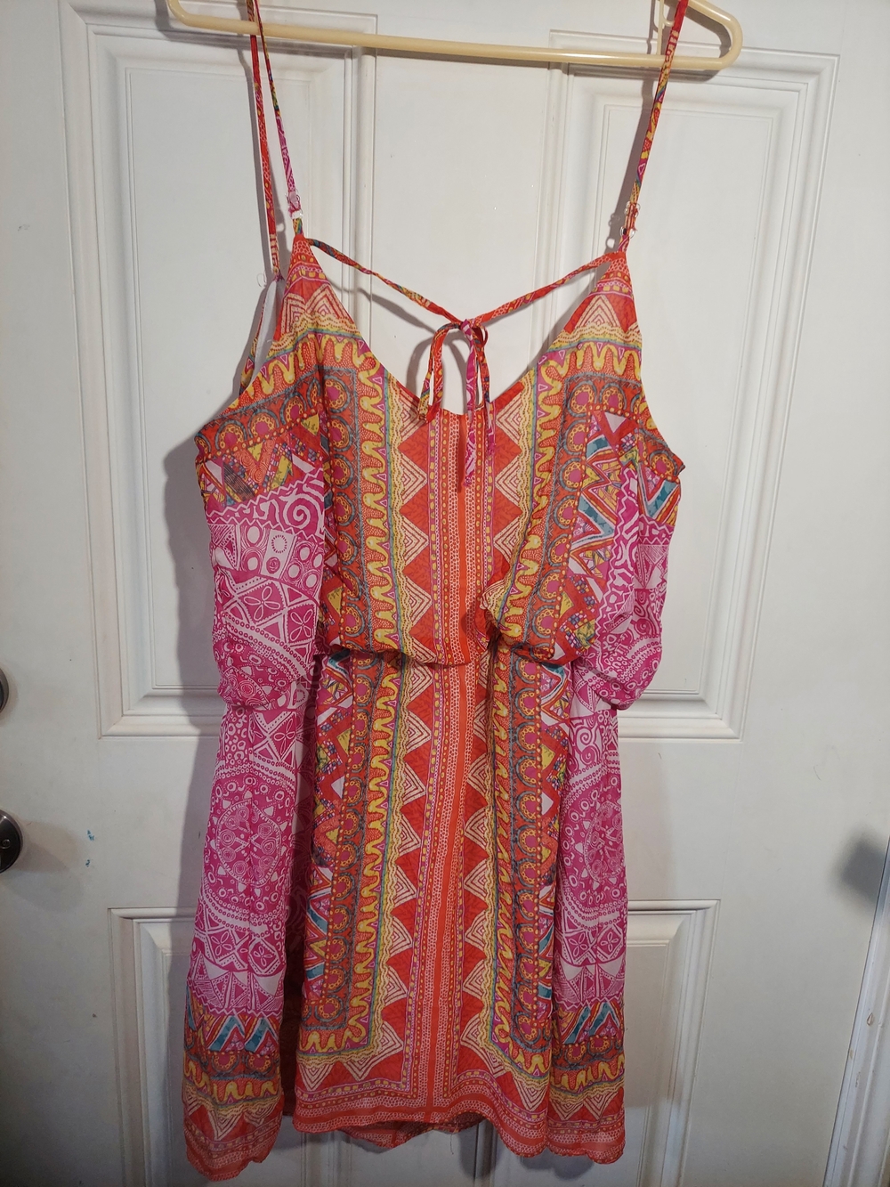 Bisou Bisou Boho Printed Spaghetti-Strap Mini Dress